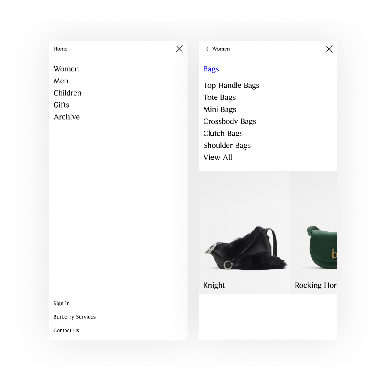 Burberry website sales