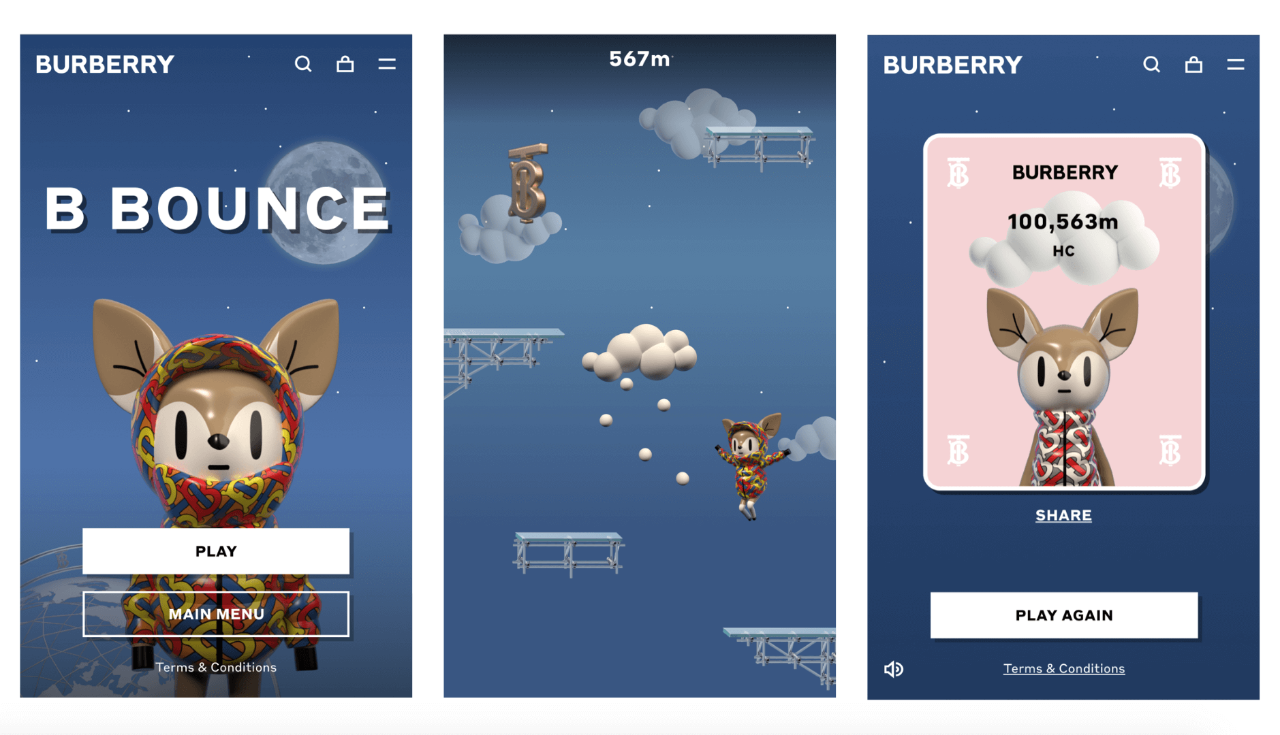 Race to the moon with Burberry's first online game B Bounce - Burberryplc