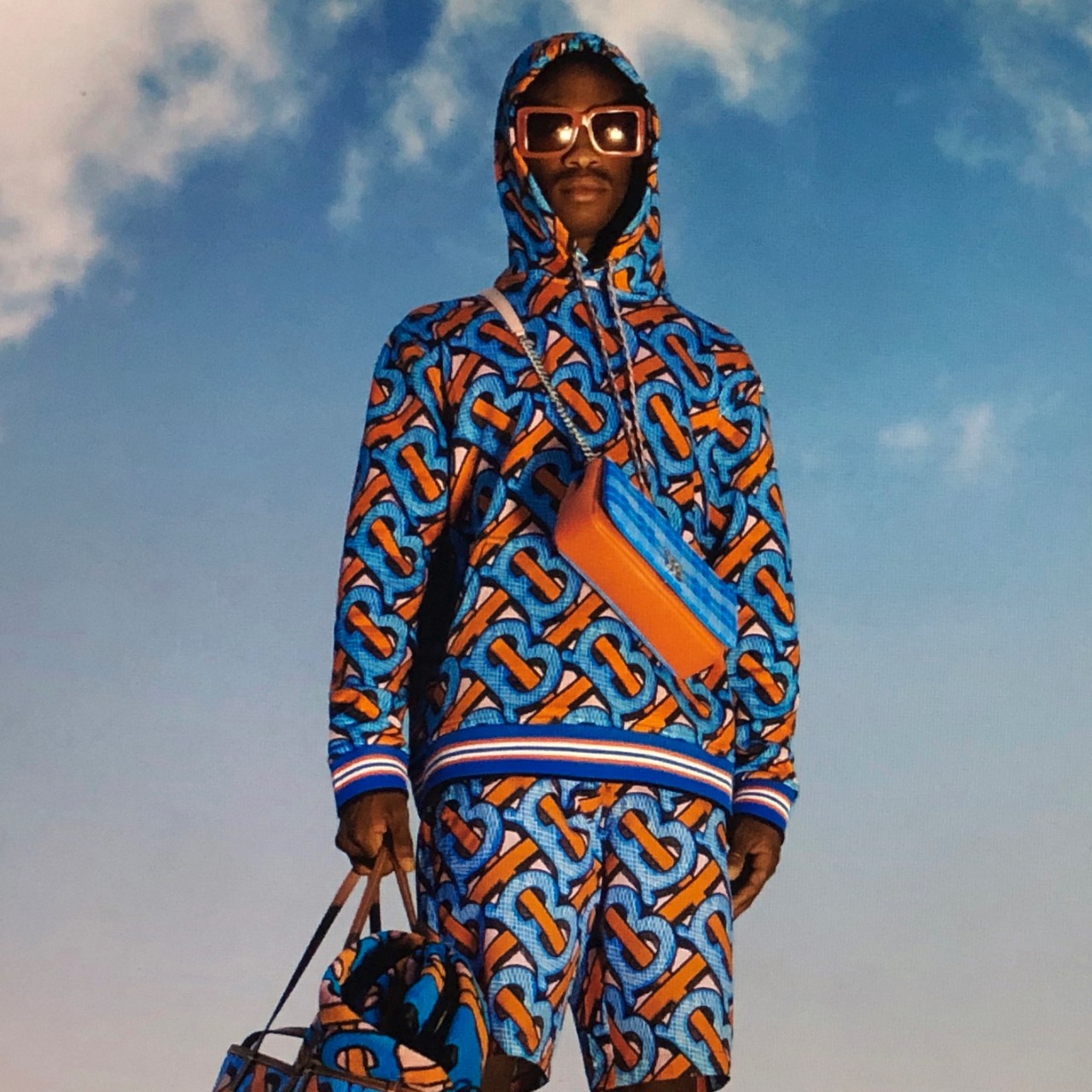 Burberry blue and orange Clearance